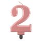Rose Gold 2-es Metallic számgyertya, tortagyertya