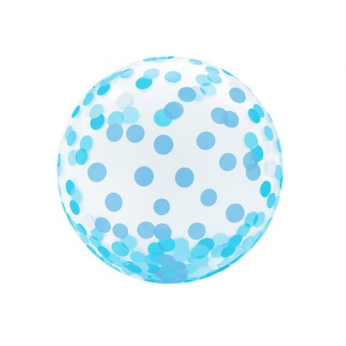 Blue Dots Aqua gömb fólia lufi 46 cm
