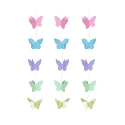 Pastel Butterfly, Pillangó függő dekoráció 200 cm