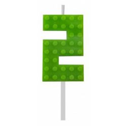 Építőkocka 2-es Green Blocks tortagyertya, számgyertya