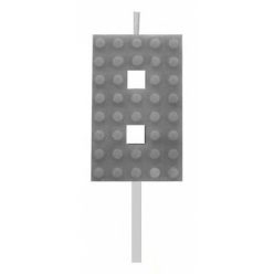 Építőkocka 8-as Grey Blocks tortagyertya, számgyertya