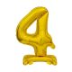 Arany B&C Gold mini 4-es szám fólia lufi talppal 38 cm