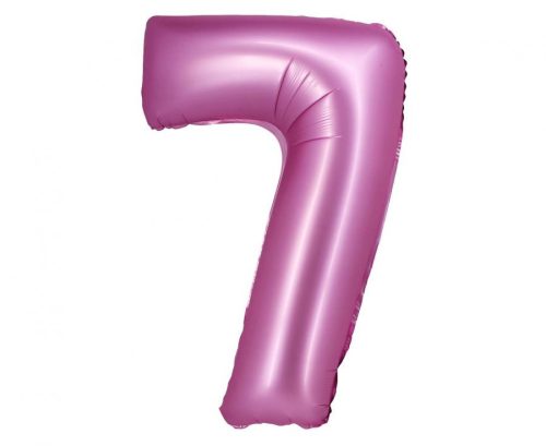 Rózsaszín Satin Pink 7-es szám fólia lufi 76 cm