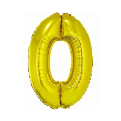 Arany 0-ás Gold szám fólia lufi 76 cm