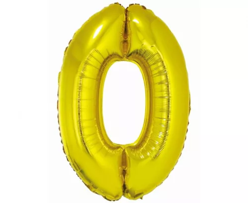 Arany 0-ás Gold szám fólia lufi 76 cm