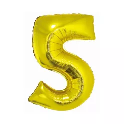Arany 5-ös Gold szám fólia lufi 76 cm