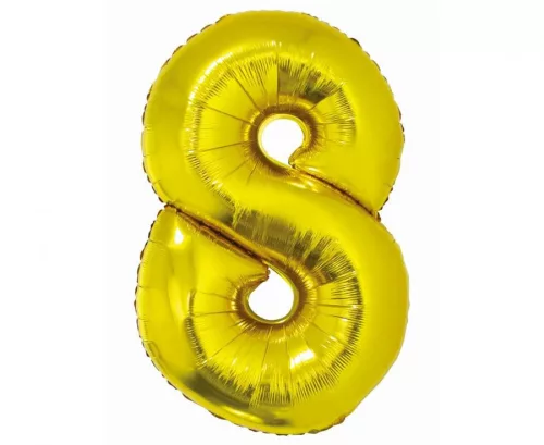 Arany 8-as Gold szám fólia lufi 76 cm