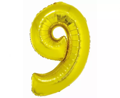 Arany 9-es Gold szám fólia lufi 76 cm