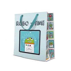   Robot Robo-Time papír ajándéktasak, ajándékzacskó 20x25x10 cm