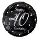 Happy Birthday 40 B&C Silver fólia lufi 36 cm