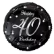 Happy Birthday 40 B&C Silver fólia lufi 36 cm