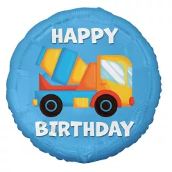 Betonkeverő Happy Birthday Concrete Mixer fólia lufi 36 cm