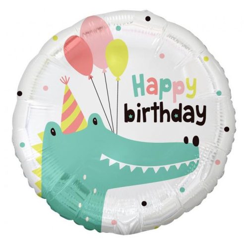 Krokodil Happy Birthday Crocodile fólia lufi 36 cm