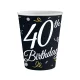 Happy Birthday 40 B&C papír pohár 6 db-os 200 ml