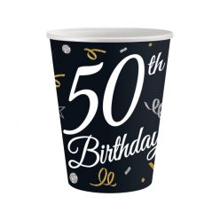 Happy Birthday 50 B&C papír pohár 6 db-os 200 ml