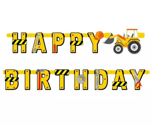 Építkezés Building Blocks Happy Birthday felirat 220 cm