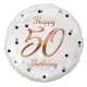 Happy Birthday 50 B&C White fólia lufi 36 cm