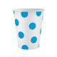Kék Sky Blue Polka Dots papír pohár 6 db-os 250 ml