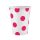 Vörös Magenta Polka Dots papír pohár 6 db-os 250 ml