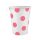 Rózsaszín Pink Polka Dots papír pohár 6 db-os 250 ml