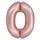 Rózsaszín 0-ás Light Pink Mat szám fólia lufi 76 cm