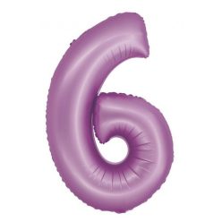 Levendula 6-os Lavender Mat szám fólia lufi 76 cm