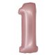 Rózsaszín 1-es Light Pink Mat szám fólia lufi 76 cm