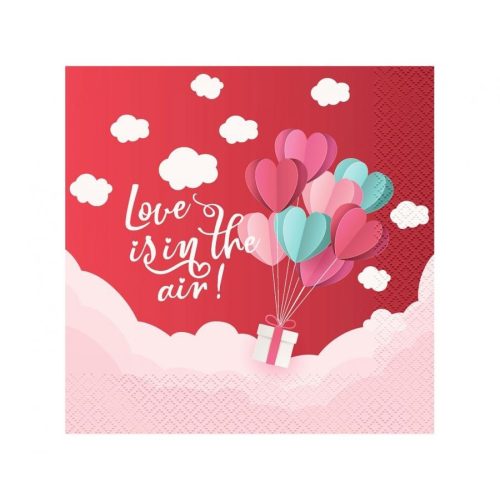 Szerelem Love Is In The Air Red szalvéta 20 db-os 33x33 cm