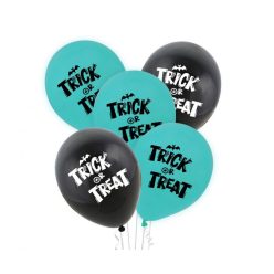 Halloween Boo Trick léggömb, lufi 5 db-os 12 inch (30 cm)