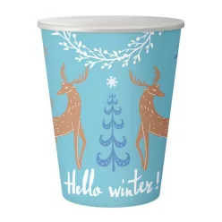 Karácsonyi Hello Winter Blue papír pohár 6 db-os 250 ml