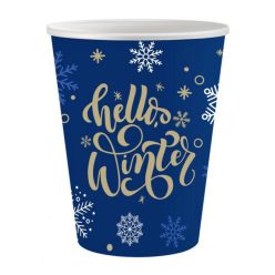 Karácsonyi Hello Winter papír pohár 6 db-os 250 ml