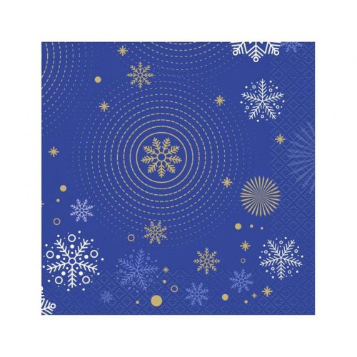 Karácsonyi Navy Blue Snowflakes szalvéta 20 db-os 33x33 cm