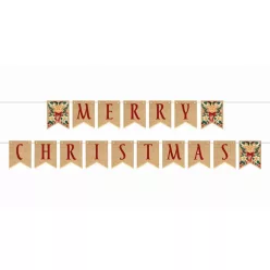 Merry Christmas Brown Bow felirat 250 cm