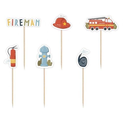 Tűzoltó Fireman díszítő pálca 6 db-os