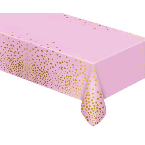 Rózsaszín B&C Gold Dots fólia asztalterítő 137x183 cm