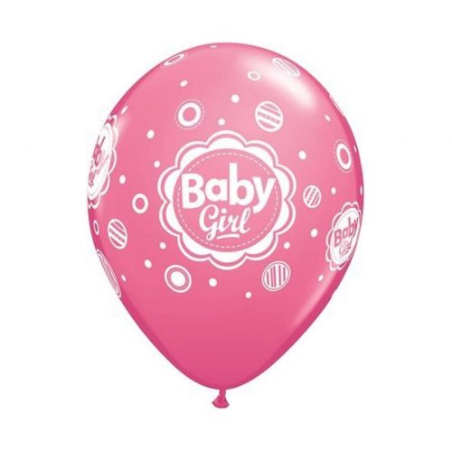 Baby Girl Pink Mix léggömb, lufi 6 db-os 11 inch (28 cm)