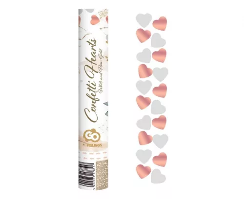 Szív Rose gold Hearts konfetti kilövő 30 cm