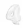 Fehér B&C White 4-es szám fólia lufi 92 cm