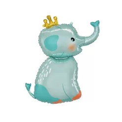 Elephant with Crown, Elefánt fólia lufi 70 cm