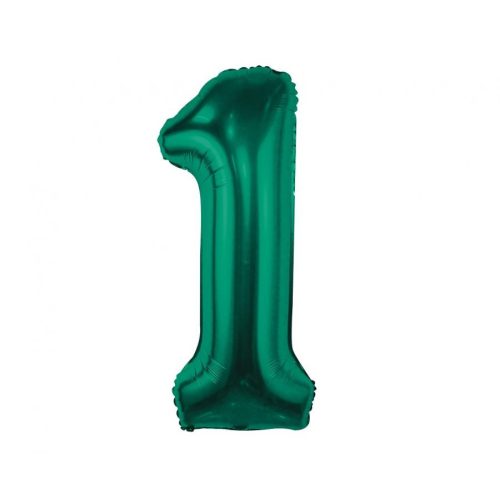 B&C Bottle Green, Zöld 1-es szám fólia lufi 85 cm