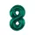 Zöld B&C Bottle Green 8-as szám fólia lufi 85 cm