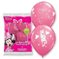   Disney Minnie Pastel Pink léggömb, lufi 6 db-os 12 inch (30cm)