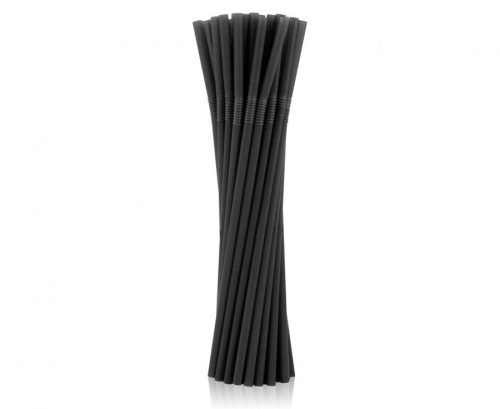 Fekete Black műanyag szívószál 50 db-os
