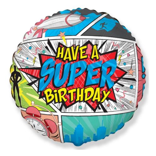 Super Birthday Comic fólia lufi 46 cm (WP)