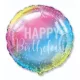 Szivárvány Happy Birthday Pastel fólia lufi 46 cm (WP)