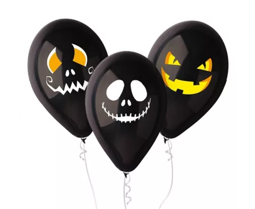 Halloween Faces léggömb, lufi 3 db-os 12 inch (30 cm)
