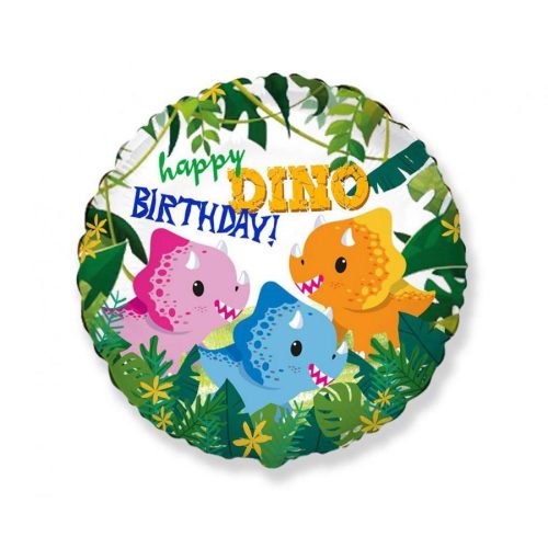 Happy Birthday Dino, Dinoszaurusz fólia lufi 46 cm (WP)