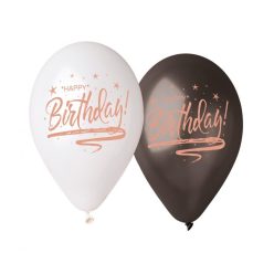 Happy Birthday léggömb, lufi 5 db-os 13 inch (33cm)