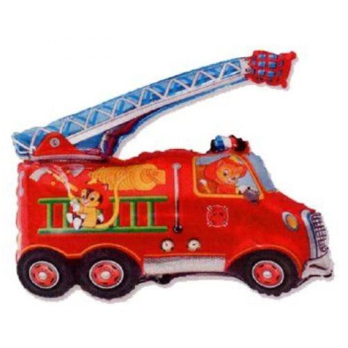 Tűzoltóautó Fire Car fólia lufi 36 cm (WP)