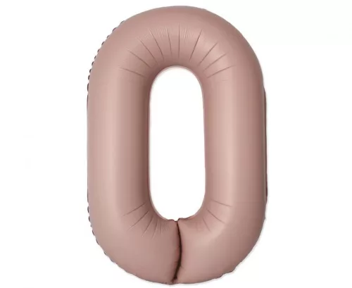 Matt rózsaszín 0-ás Vintage szám fólia lufi 76 cm (WP)